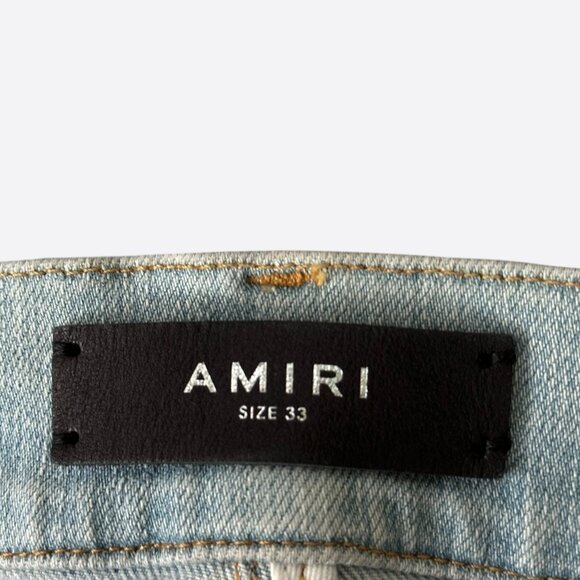 Amiri Light Indigo Distressed Painter Jeans - Picture 3 of 4